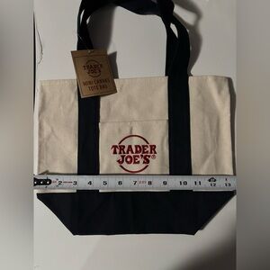 NWT Trader Joe’s Mini Canvas Bag in Navy. Approx measurements as pictured